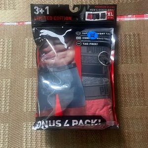 Puma Men Limited Edition 4-Pack Boxer Briefs Size XL